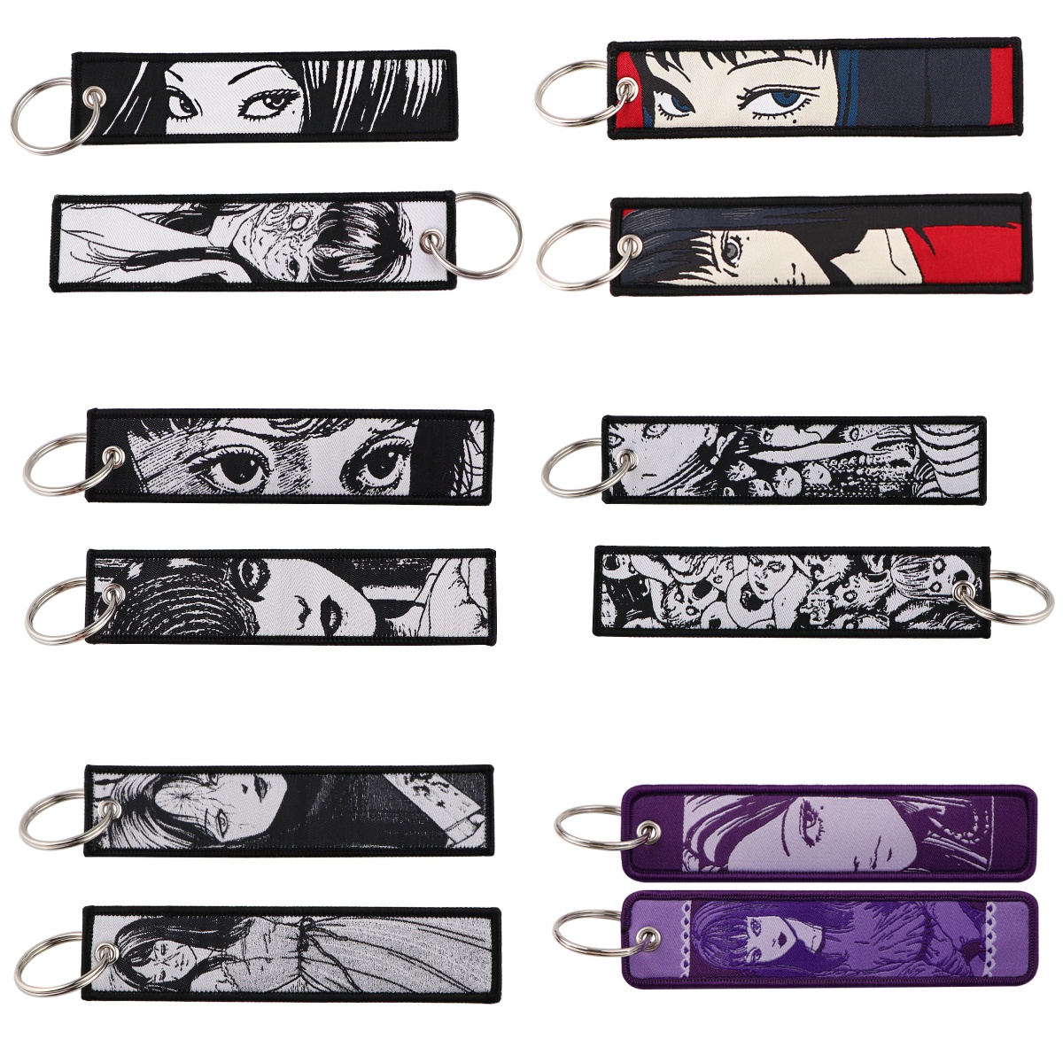 Embroidery Keychain - 1 szt. Retro Horror Lady Cartoon