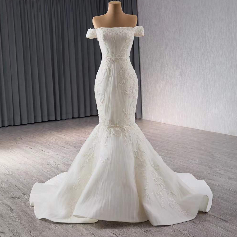 Embroidery Organza - Suknia ślubna bez ramiączek z odkrytymi