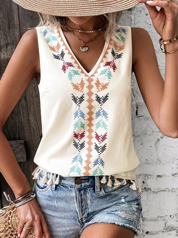 Embroidery Blouse - Damskie bluzki 2025 lato vintage z