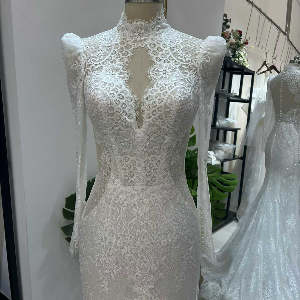 Długa suknia ślubna z długim r – Embroidery Organza recenzja i cena