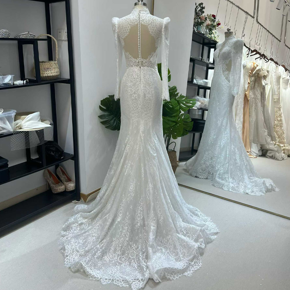 Długa suknia ślubna z długim r – Embroidery Organza recenzja i cena