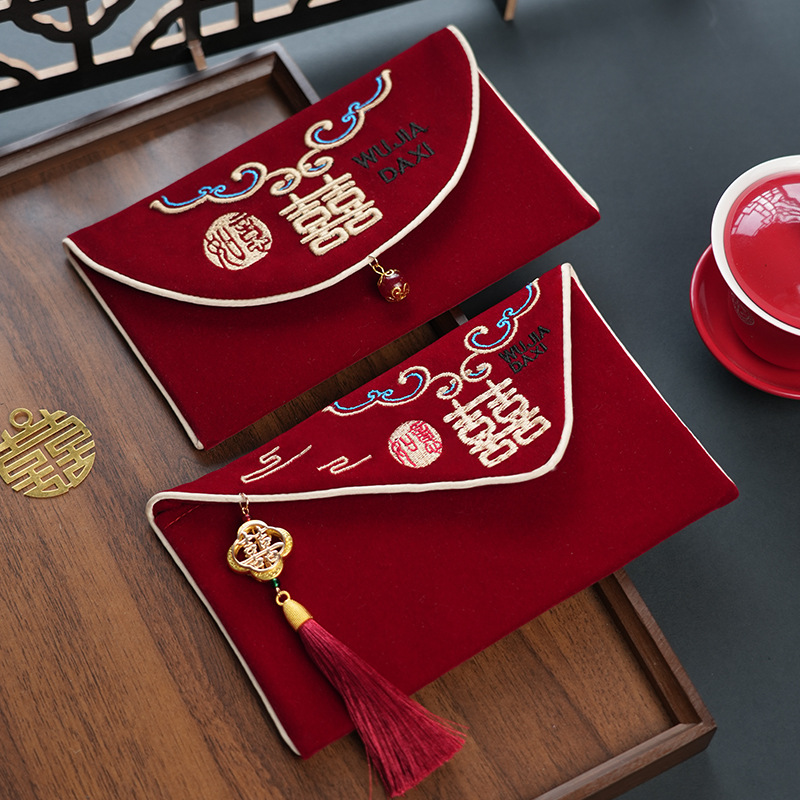 1 szt. Czerwona koperta ślubna – Embroidery Cloth recenzja i cena