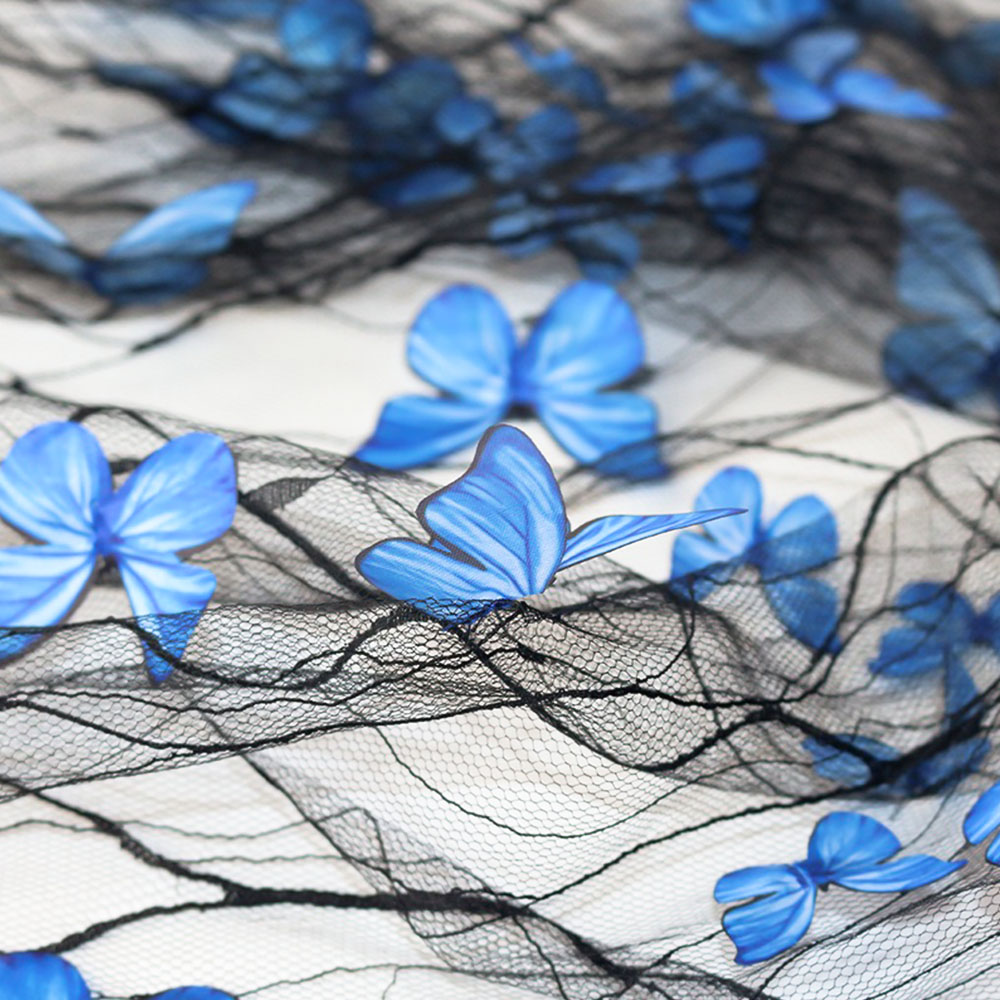 1 jard 3D żywe motyle koronkow – Embroidery Cloth recenzja i cena