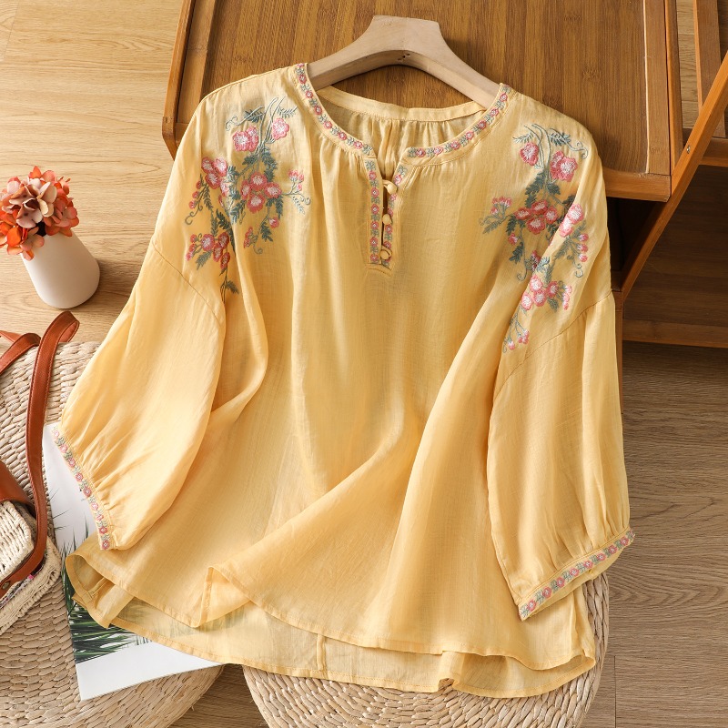 Damskie bluzki w stylu chiński – Embroidery Blouse recenzja i cena