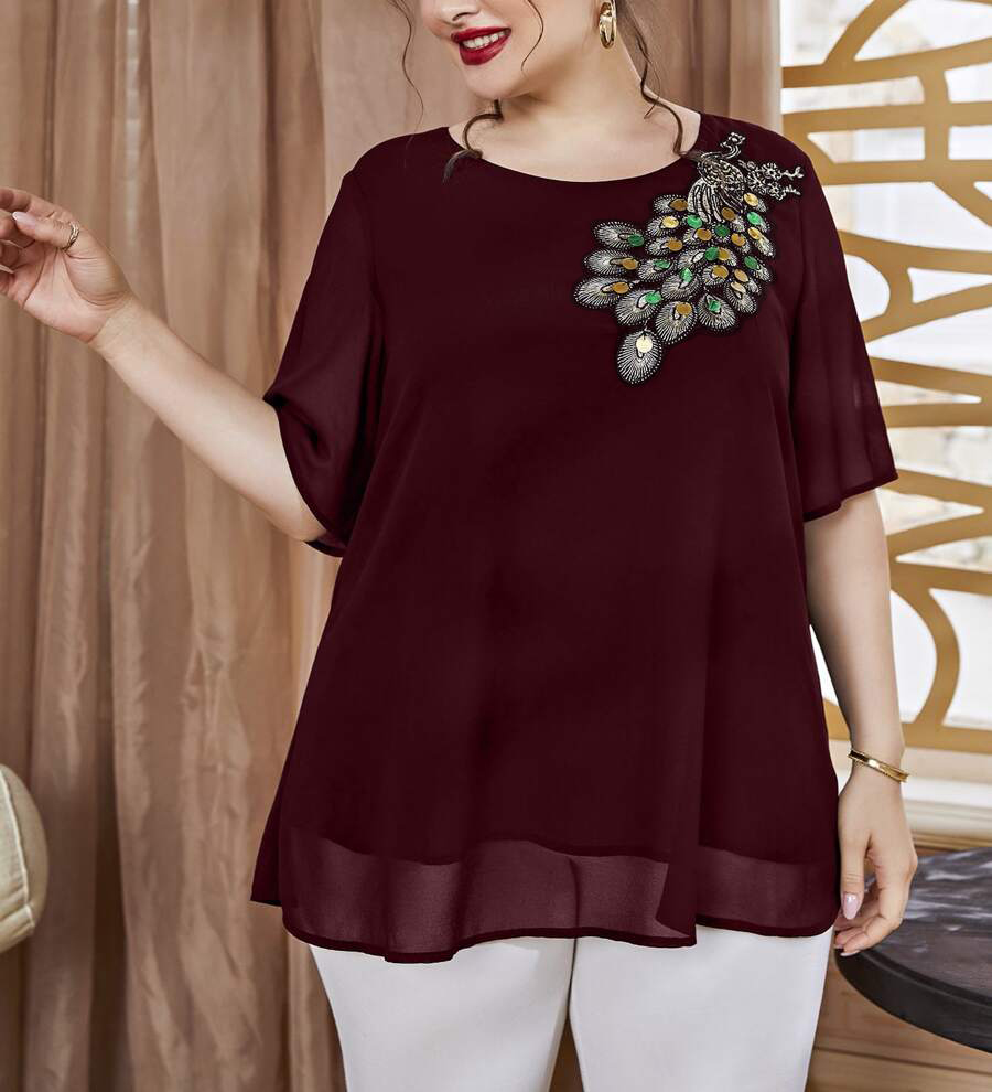 Damska bluzka szyfonowa z haft – Embroidery Blouse recenzja i cena