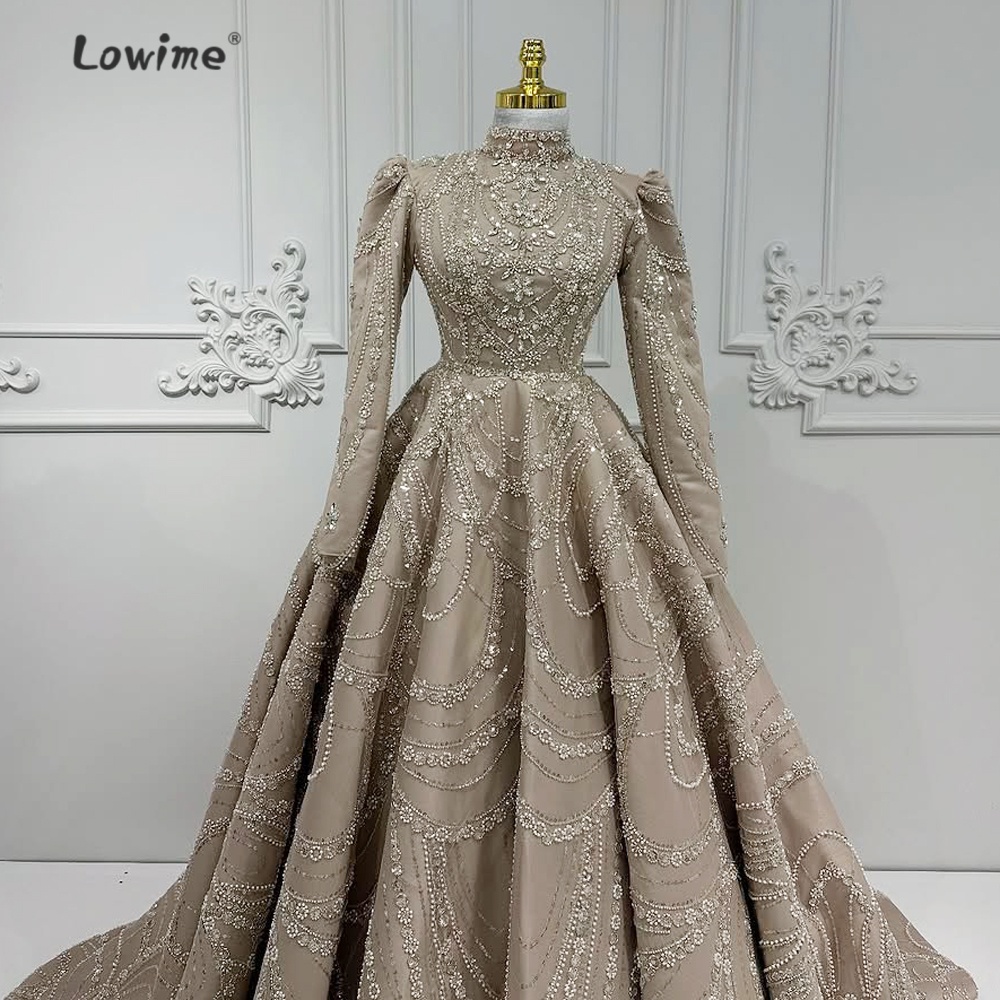 Retro Jasnobrązowa Muzułmańska – Embroidery Organza recenzja i cena
