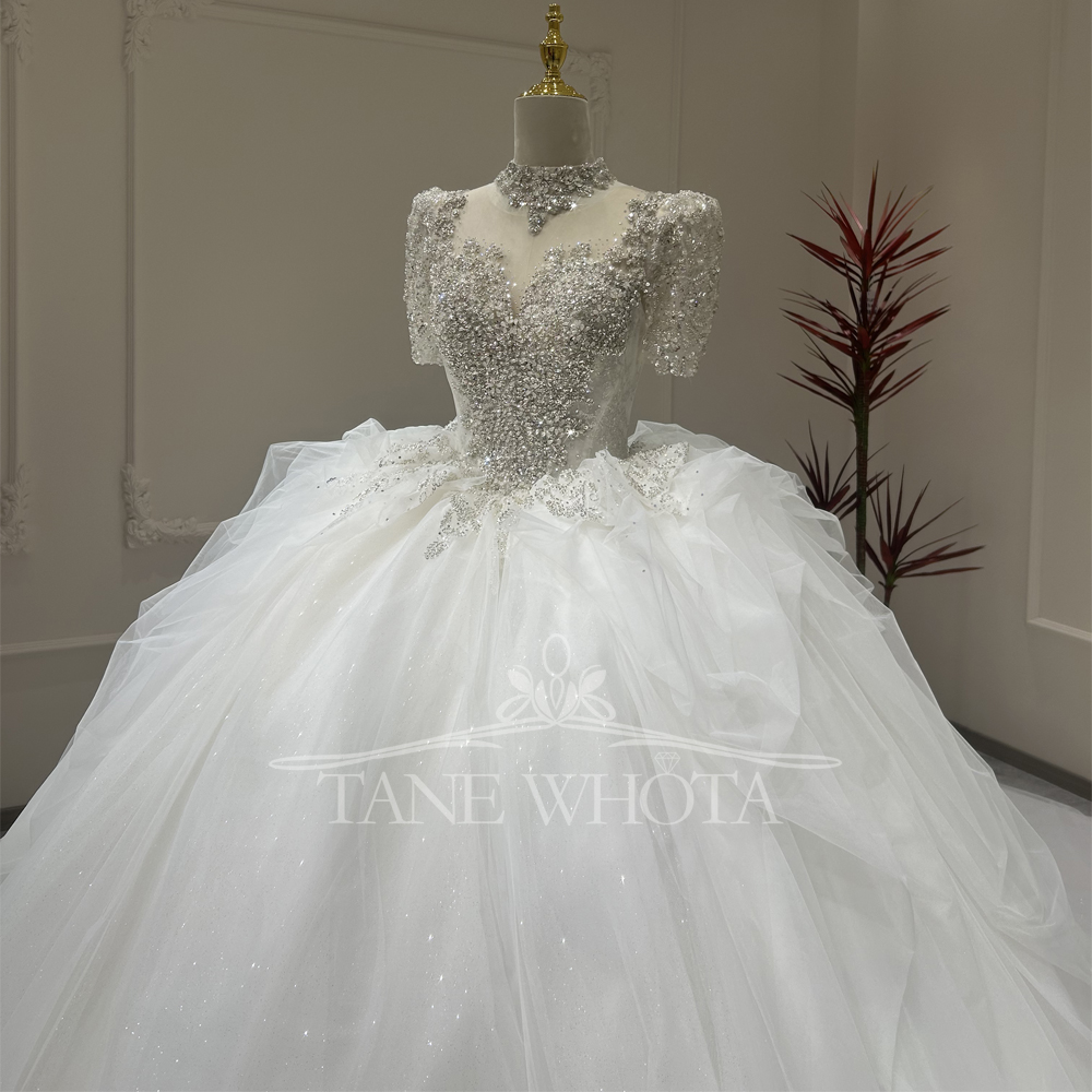 Suknia ślubna damska z dekolte – Embroidery Organza recenzja i cena
